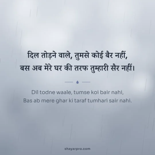 Broken Heart Shayari photo: Dil todne waale, tumse koi bair nahi