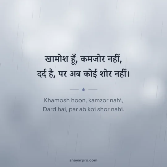 Sad Shayari For Boys photo: Khamosh hoon, kamzor nahi